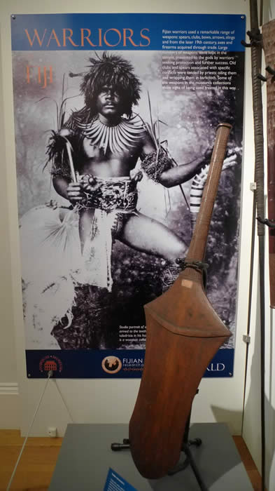 display case that is part of Torquay Museum's new Fiji exhibition