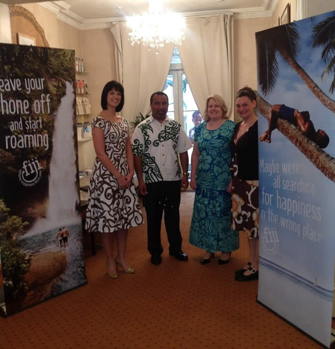 Katrina Igglesden, Mr Mara, Ms West and Lucie Carreau at the High Commission on 11 April 2013