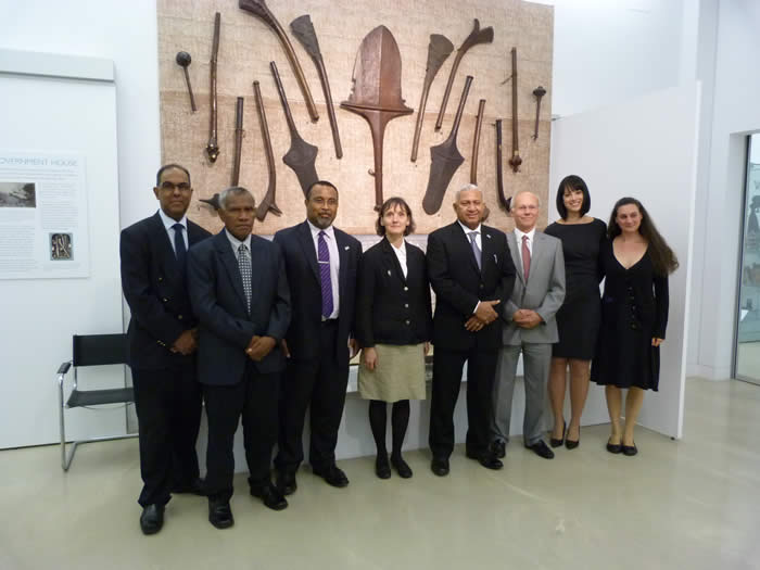 The Prime Minister of Fiji and his delegation, along with the High Commissioner and members of the Fijian Art Research Project