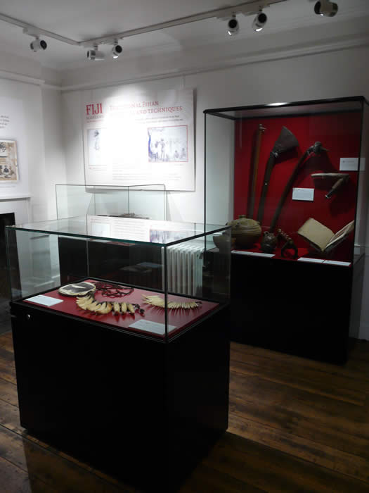 exhibition displays featuring fijian material in Aberdeen