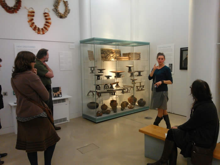 Lucie Carreau giving a tour of the Chiefs & Governors Exhibition to MEG members