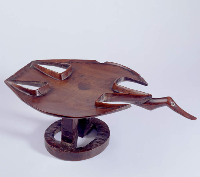 Priest's yaqona dish in duck form housed at the Sainsbury Centre for Visual Arts